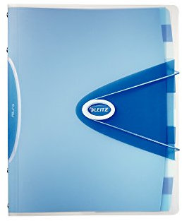 Leitz 45230034 Ordnungsmappe Allura, 12 Fächer, PP, kristall blau