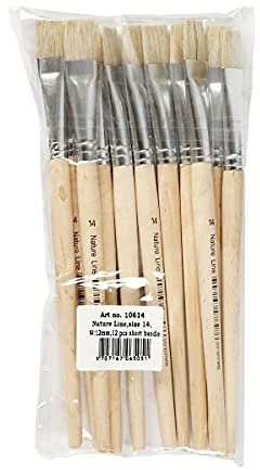 Naturlinie Pinsel, Größe 14, B: 14 mm, kurzer Griff, 12 Stück