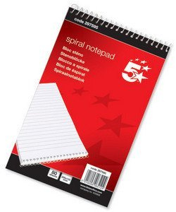 5 Star Spiral Note Pad 80Lf NS97595