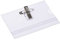 EUROPEL Porte-badges avec Pince Crocodile, Épingle de Sécurité & Feuilles d’Insertion de Cartes Blanches (Pack de 24) | Porte-badge Horizontal pour École, Collèges & Événements | 90 x 60 mm, 121261