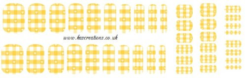 Gingham Collection (Yellow Gingham Nail Wrap Shield adult and child sizes …)