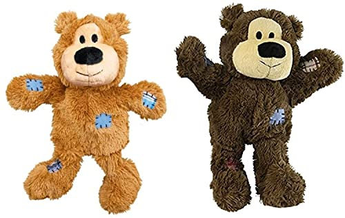KONG Wild Knots Bären, langlebiges Hundespielzeug, Größe: S/M, 2 Stück, kleine Rassen