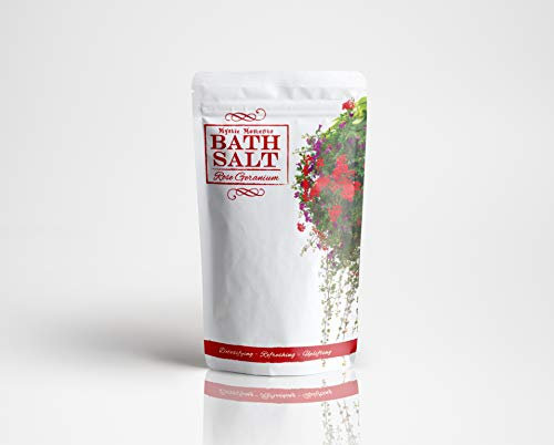 Mystic Moments Rose Geranium Bath Salts 500g | Natural Bath Soak for Muscle, Perfect for Skin, Face & Body 100% Natural Vegan GMO Free
