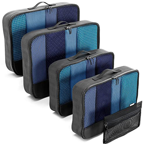 OW-Travel Einfach zu Organisierende Packtaschen für Koffer Medium/Large Kleiderlagerung mit Reisewürfeln ein Kleidertaschen Packwürfel. Koffer Organizer Set Suitcase Organizer Packing Cubes Travel