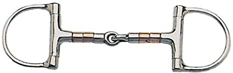 Korsteel Copper & Steel Rollers Jointed Dee Ring Snaffle Bit, 5