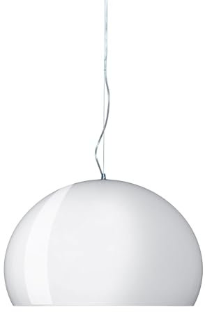 Kartell FL/Y Lampada a Sospensione E27, 15 W, Bianco Lucido, Diametro 52 cm
