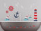 GRAZDesign Wandtattoo Leuchtturm Set Badezimmer, Maritim Anker Schiffe Steuerrad Fische, Wandaufkleber beliebig platzierbar, 150x57cm