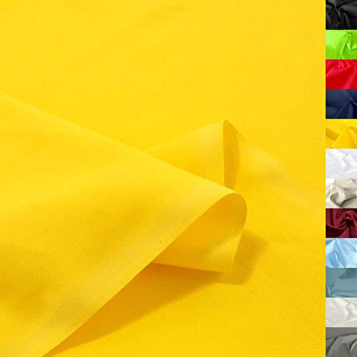 TOLKO 50cm Baumwollstoff Meterware uni | Popeline Stoff aus ÖkoTex Baumwolle in leuchtenden Farben | Kleiderstoff Dekostoff Vorhangstoff Bezugsstoff Patchwork Kinder Stoffe zum Nähen (Gelb)