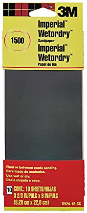 3m Imperial Wetordry 5924-18-Cc Schleifpapier, Körnung 1500, 8,9 x 22,9 cm, 10 Stück