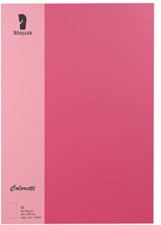 Rössler 220701554 - Coloretti Briefpapier, 80g/m², DIN A4, pink, 10 Blatt