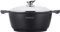 Royalty Line - RL-BS30M - Faitout avec Revêtement Marbre, Couvercle en verre, Induction, 7 Litres, 30 cm, Noir
