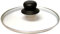 BAUMALU - Couvercle en Verre - Cerclé Acier Inoxydable - Trou Vapeur, Bouton Bakélite - Pour Casseroles, Marmites, Poêles - Réduit les Projections - Ø24 cm