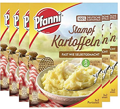 Pfanni Stampf Kartoffeln fast wie selbst gemacht für ein leckeres Kartoffelgericht mit 100% deutschen Kartoffeln 6x 183 g