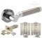 Black Nickel Door Handle Pack with Black Nickel and Polished Chrome Levers, Latch and Hinges H750043D HL1