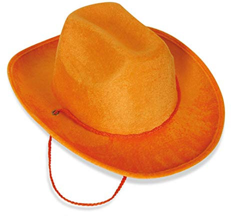 KarnevalsTeufel Samthut Cowboy Cowboyhut Partyhut Western Saloon - Gr. 58 cm (orange)