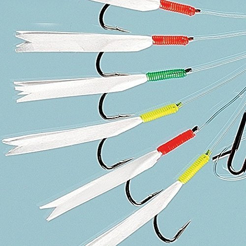 FLADEN (Min of 23 Packs of WHITE DAYLIGHT - 6 Hooks - Sea Fishing Lure Rig (Hook Size 3/0) - Excellent Deep Sea Rig for Cod and Mackerel [17-1277-6-3/0-25]