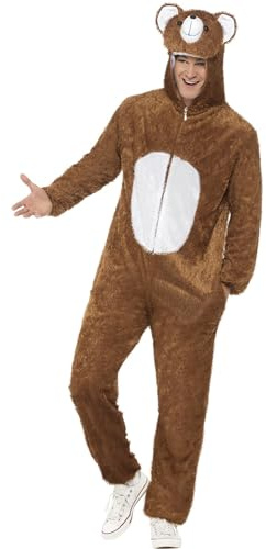 Smiffys Bear Costume, Brown includes Jumpsuit with Hood, Party Animals Fancy Dress, Animal Dress Up Costumes