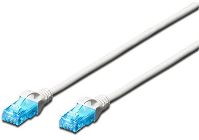 DIGITUS Ligawo - Cable de pares trenzados (cat. 5e, 1 m, apantallamiento U-UTP, conectores CCA, revestimiento de PVC), color blanco