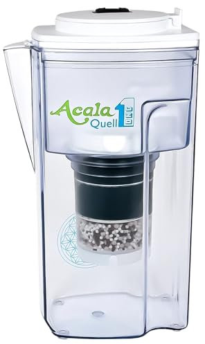 Filtro Acqua AcalaQuell One Caraffa Filtrante | Bianco | Prestazioni di filtrazione elevatissime | Cartuccia del filtro multistrato | PI - Tecnologia | Filtro Spugna | Sistema Con Filtro Acqua | Principi naturali | intensa R&D. Crea una deliziosa degustazione e acqua salutare