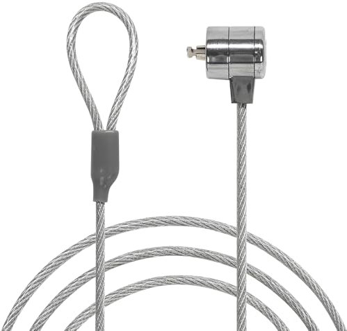 Waytex Câble Antivol PC, Câble de Sécurité Verrouillable à Clé pour Ordinateur Portable, PC, Smartphone, Tablette - Longueur 1,10m