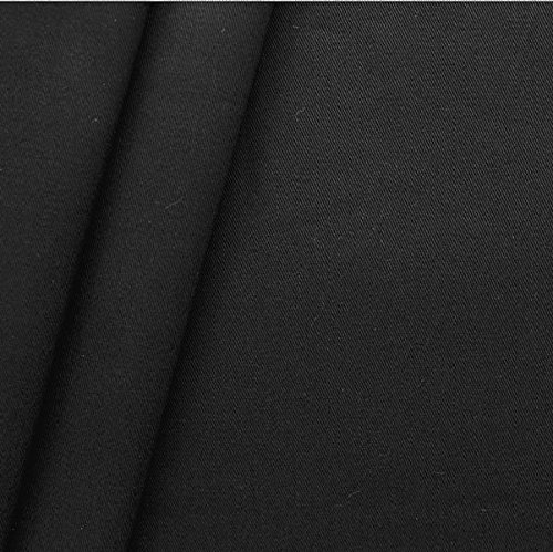 STOFFKONTOR 100% Baumwolle Köper Stoff Meterware Schwarz
