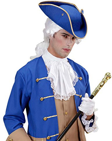 Amakando Piratenhut Dreispitz Offizier Hut blau, Filz Kapitän Kopfbedeckung General Filzhut Piraten Dreispitzhut Seefahrer Faschingshut
