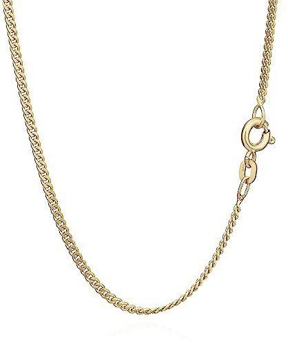 NKlaus 50cm Gold Kette für Frauen - Panzerkette aus Gelbgold 14 Karat - Goldkette Damen 585 Echtgold – Halskette Breite 1,7mm Collier, 5,2g - Elegante Schmuck 5843