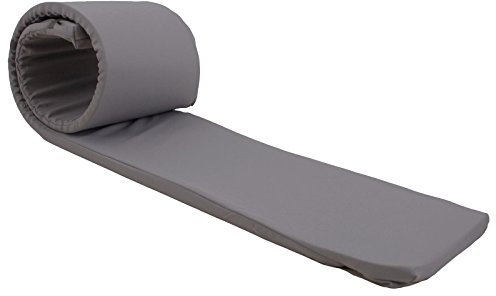 Hans-Textil-Shop Bierbankauflage Polyester | Sitzauflage, Auflage, Schaumstoffkern, Pflegeleicht, Robust, Wiederverwendbar, Wechselbarer Bezug mit Reißverschluss, Made in Europe (Grau, 200x25 cm)
