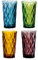 Artland Highgate Hiball Tumblers Set of 4, Glass, Multi-Coloured Tumblers, 450ml Capacity, Tumbler Glass