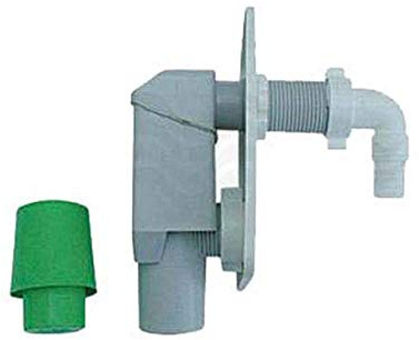 Sifone per lavatrice/lavastoviglie ad incasso con placca bianca 40mm