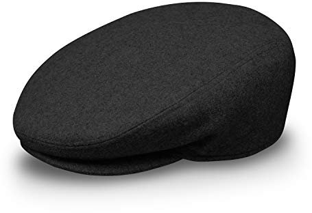 fiebig Flatcap für Damen & Herren | Schiebermütze mit gestepptem Innenfutter für Herbst & Winter | Flache Sportmütze Made in Italy | In vielen Farben und Größen (57-M, schwarz)