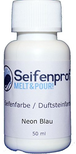 Seifenprofis 50 ml Seifenfarbe (Pigment Blau) Badebomben 100% vegan biologisch Farbe zur Seifenherstellung Normal- oder Pigmentbasis