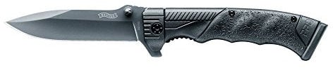 Walther Klappmesser PPQ, Taschenmesser, 440C, inkl. Nylon-Gürtelholster, ideal für Outdoor Aktvitäten