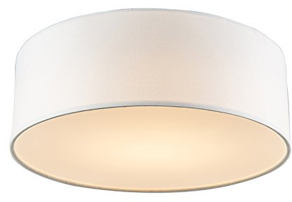Qazqa - Modern Deckenleuchte I Deckenlampe I Lampe I Leuchte weiß 30 cm inkl. LED - Drum mit Schirm LED I Wohnzimmer I Schlafzimmer - Textil Rund - I LED