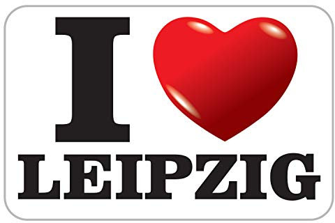 deformaze Sticker I Love Leipzig Aufkleber Ich Liebe Leipzig mit Herz 7,5 x 11,5 cm Selbstklebend KFZ Auto Scheibe Boot UV Wetterfest für außen und innen