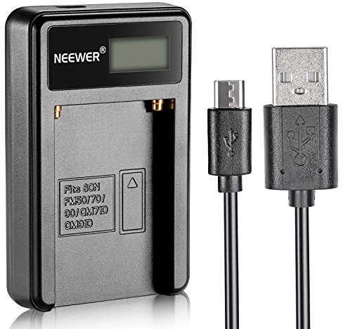 Neewer® NP-F550/F750/F960/F970 Replacement Micro USB Batterie Chargeur pour NP-FM50/FM70/FM90,QM71D,91D, NP-F500H/F55H