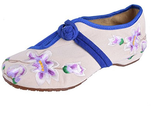 Lazutom - Bailarinas de Lona para Mujer Azul Azul, Color Azul, Talla 38 EU