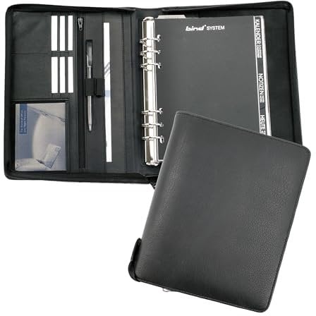 Bind Systemplaner A5 inkl. Kalender 1 Woche = 2 Seiten, Terminplaner, Managerplaner, Systemplaner, Nappaleder, Schwarz, T 3 - Systemplaner A5