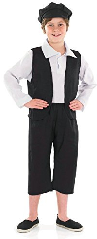 HENBRANDT Children’s Victorian Boy with Hat Fancy Dress Costume Victorian Era School History Day Street Child Urchin Fancy Dress Outfit for Kids Fancy Dress for Boys