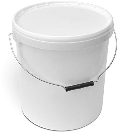 20 litros cubo cubo de plástico Tráfico Color Blanco con Tapa