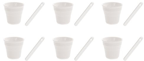 Seletti Set 6 Tazze + 6 Piastre in Porcellana, Bianco, 6.5 cm, 6 unità