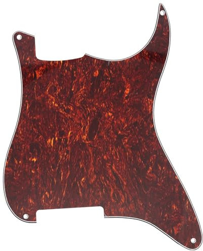 Musiclily 4 Löcher Gitarre Schlagbrett Rohmaterial ST Pickguard für Strat Style E-Gitarre,4 lagig Red Tortoise