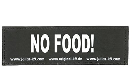 Julius-K9 Interchangeable Hook & Loop Patches, 1 pair, NO FOOD!, Size: Small, Black