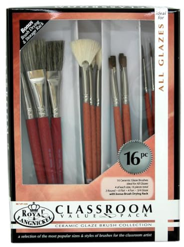 Royal and Langnickel Camel Hair Ceramic Glaze Brush Set (Pack of 16)