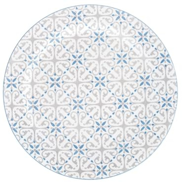 H&H Ischia Set Speisetellern, Tellern, hellblau/grau, 6 Einheiten