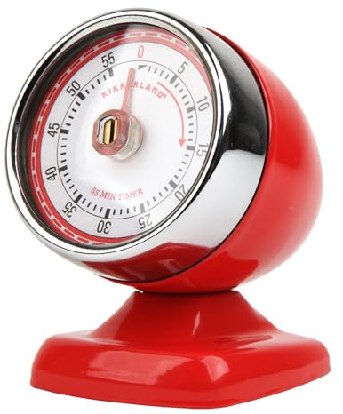 Kikkerland Minuteur de Cuisine Vintage Streamline, Rouge