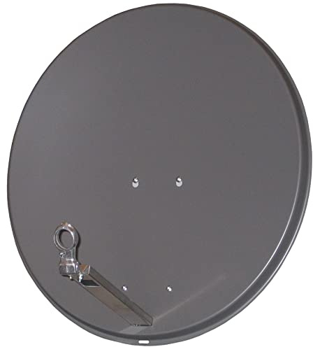 Sky Vision IDEAL 78 Alu-Satellitenspiegel Anthrazit RAL 7012 | 40mm Feedaufnahme, 32-60mm Mastaufnahme, 75x69 cm Reflektorgröße, Elevations-Skala, Einfache und Schnelle Montage