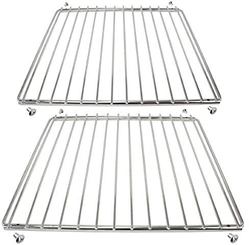 Spares2go Chrome Adjustable Universal Fixed Arm Grill Shelf for Caple Oven Cooker & Grill (310 x 340-530mm, Pack of 2)