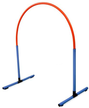 SPORTIKEL24 Hoopers Hoop – wetterfest, VDH-konform & farbig – mit Stecksystem für sicheres Hundetraining – aus robustem Kunststoff – Flexibler Hundesport-Reifen mit Stecksystem – Blau/Rot