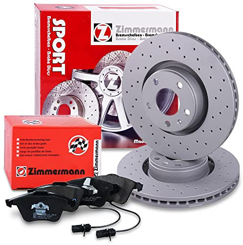 ZIMMERMANN Bremsenset Vorderachse inkl. Bremsscheiben Belüftet Ø 321 mm + Bremsbeläge vorne Kompatibel mit AUDI A6 Allroad C6 (4FH), A6 C6 (4F2), A6 C6 Avant (4F5), A8 D3 (4E2, 4E8)